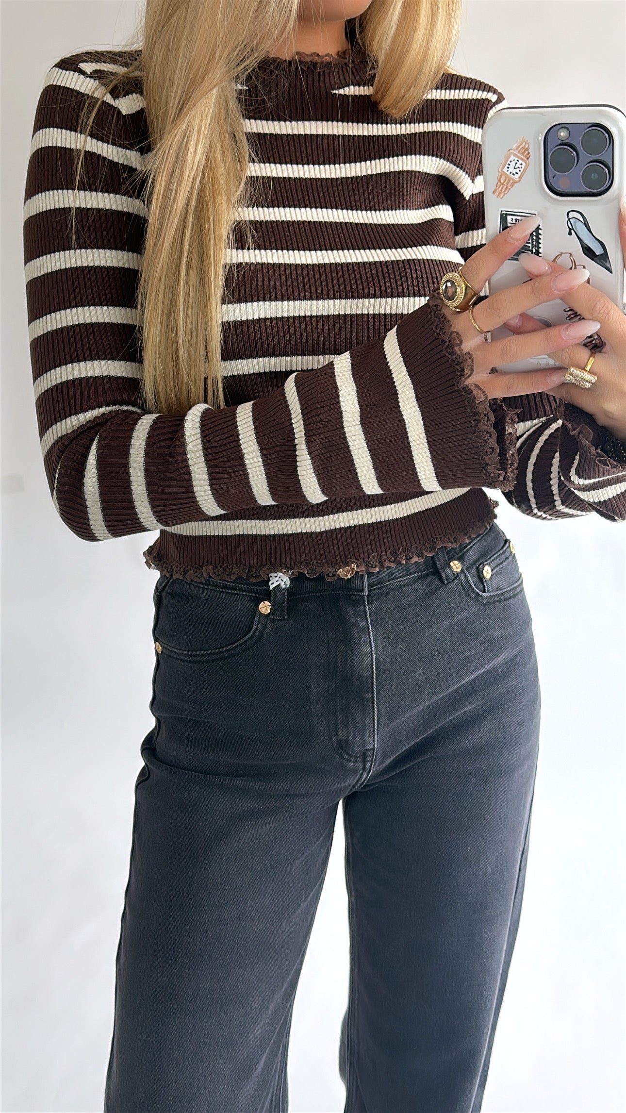Striped Ruffle Top