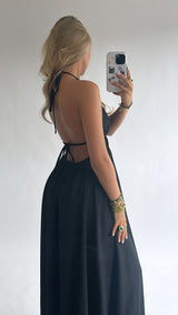 Backless Halter Maxi Jurk
