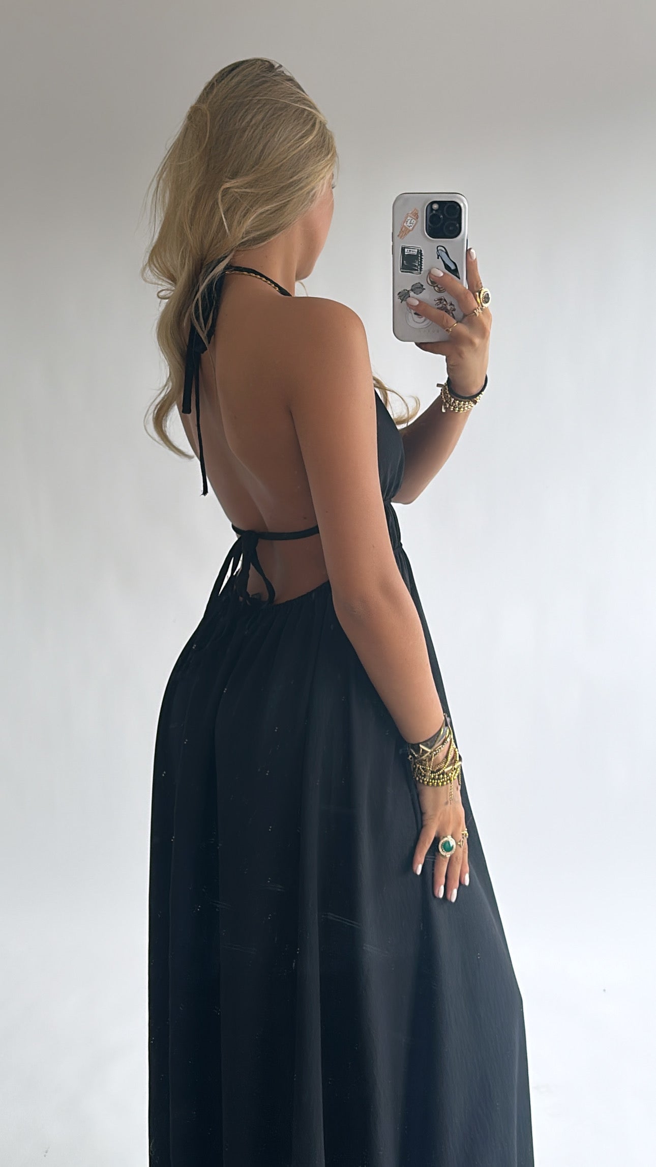 Backless Halter Maxi Jurk