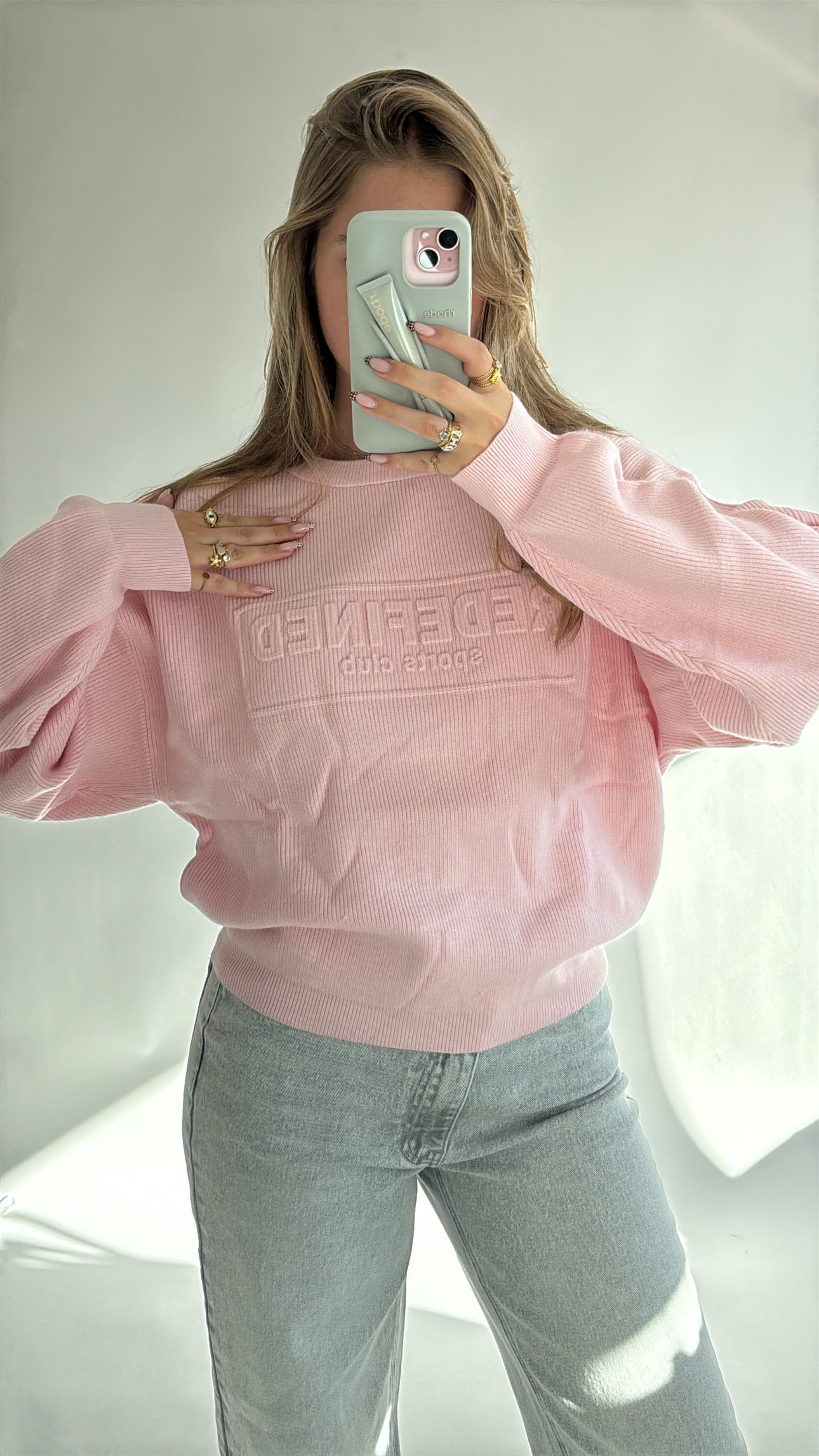 Ribbed Logo Sweater