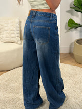 Luna Button Wide Leg Jeans