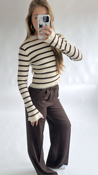 Striped Ruffle Top