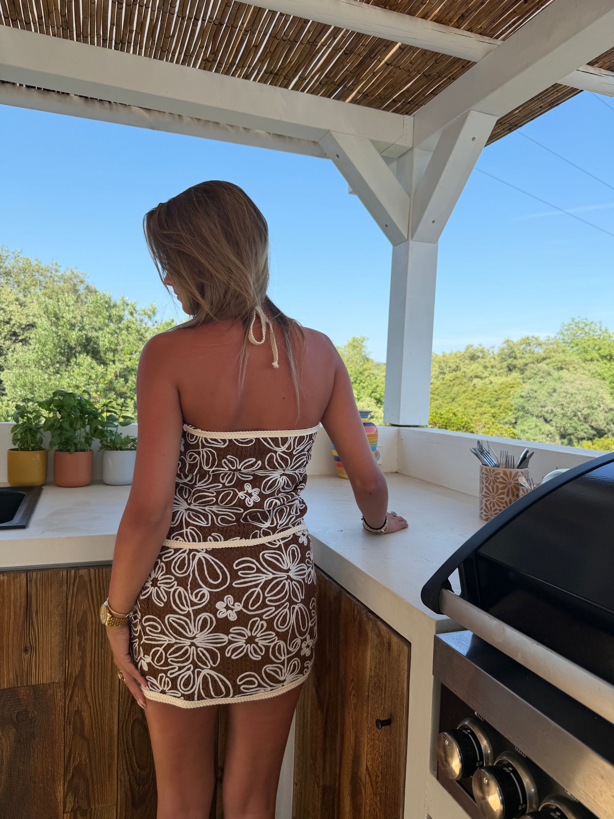 Sienna Crochet Halter Dress
