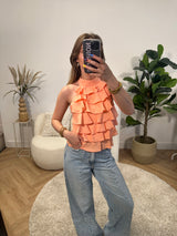 Sienna Ruffle Open Back Top