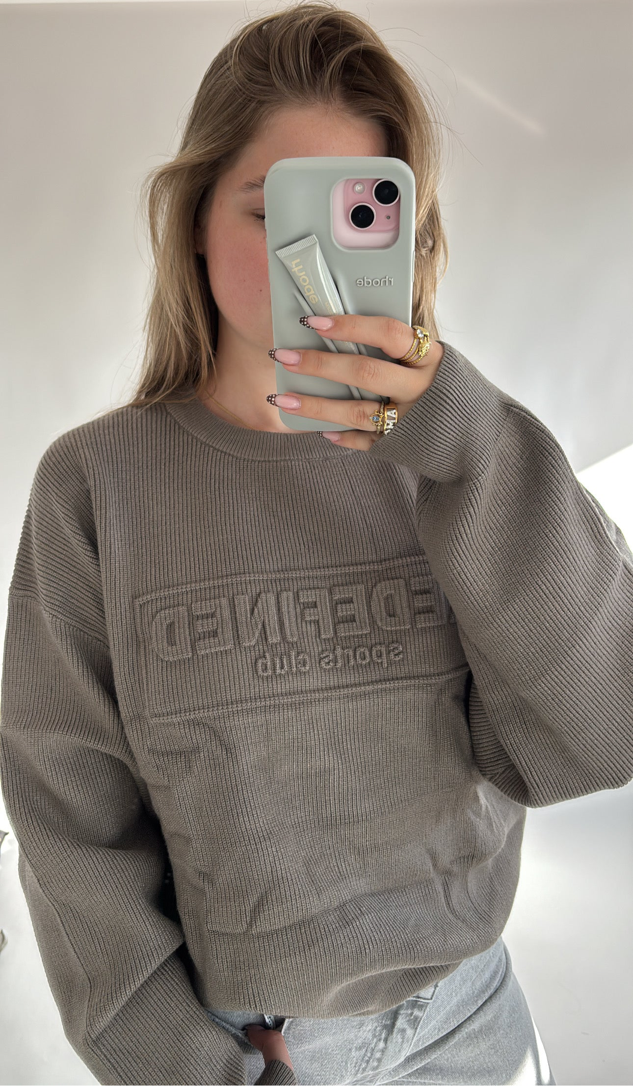 Ribbed Logo Sweater