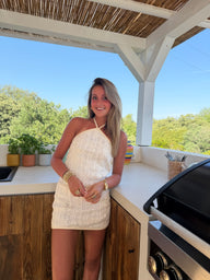 Sienna Crochet Halter Dress