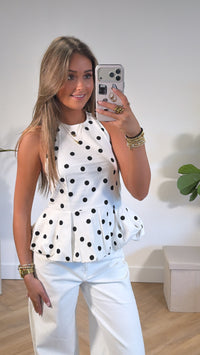 Polka Chic Open Back Top