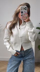 Double Zip Knit Cardigan