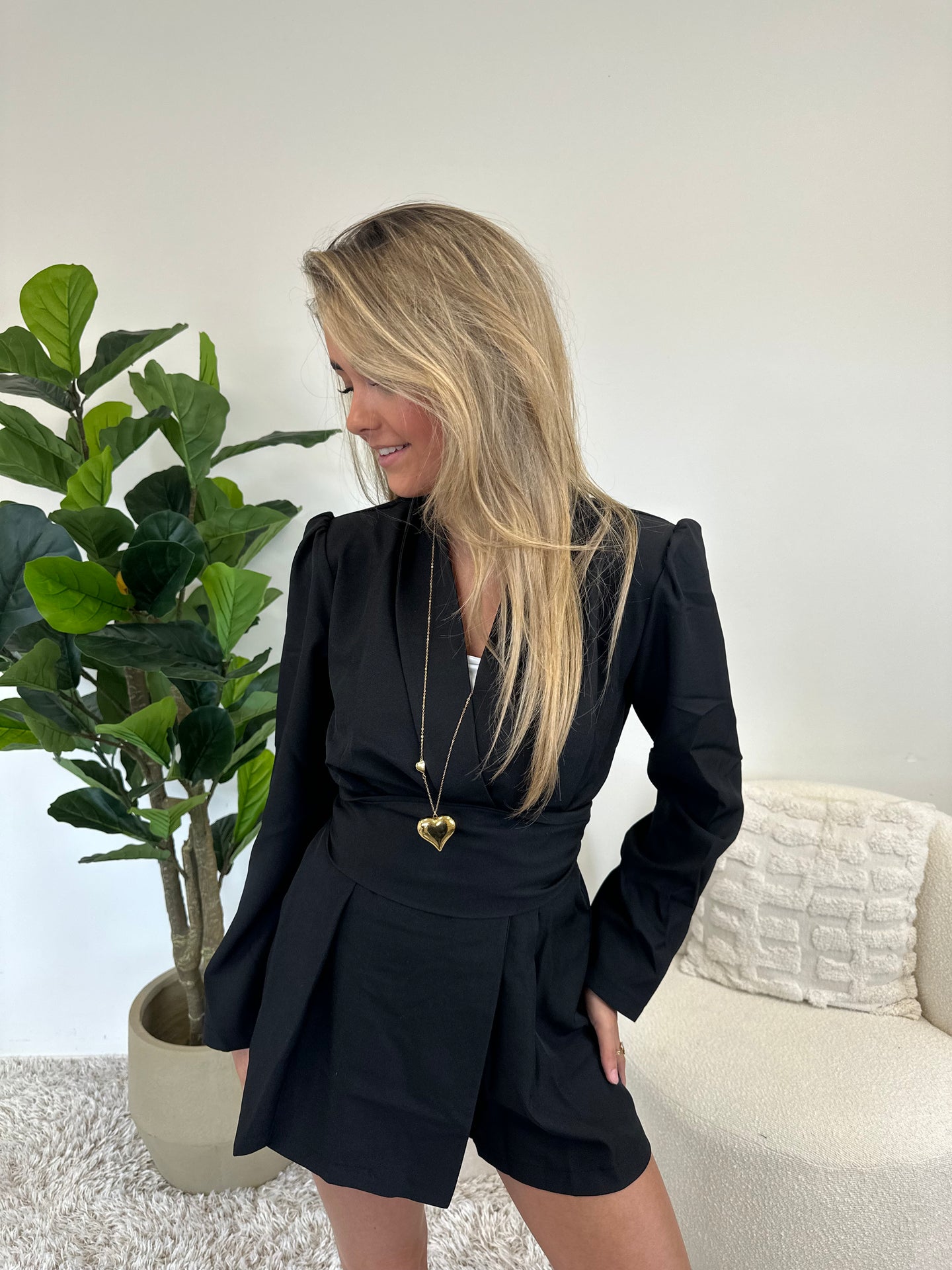 Chic Wrap Blazer Playsuit