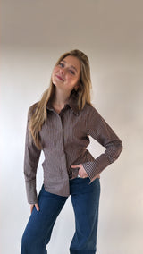 Cocoa Contour Stripe Blouse