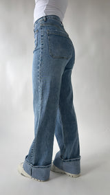 Pocket Detail Wide Leg Jeans