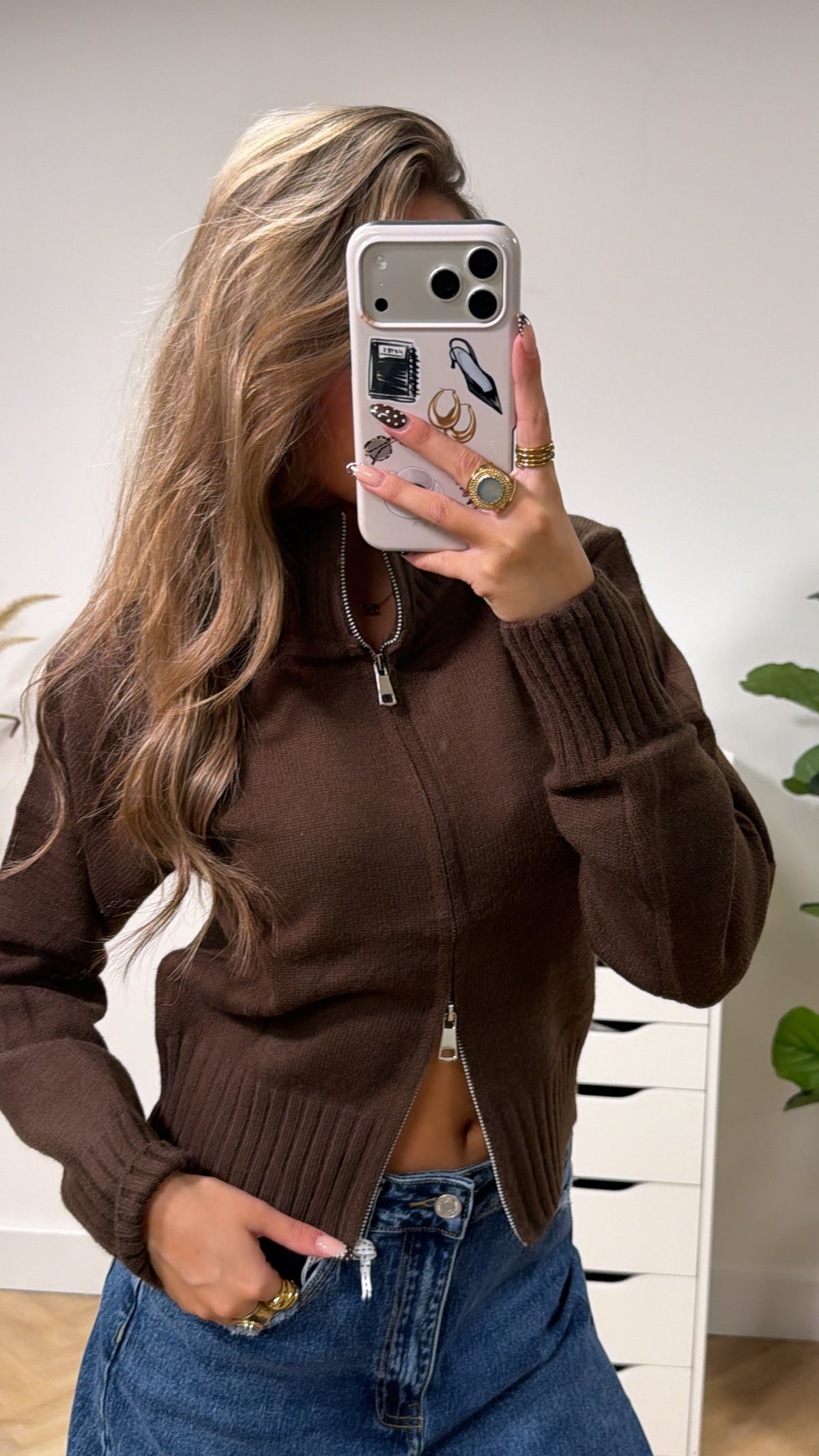 Double Zip Knit Cardigan