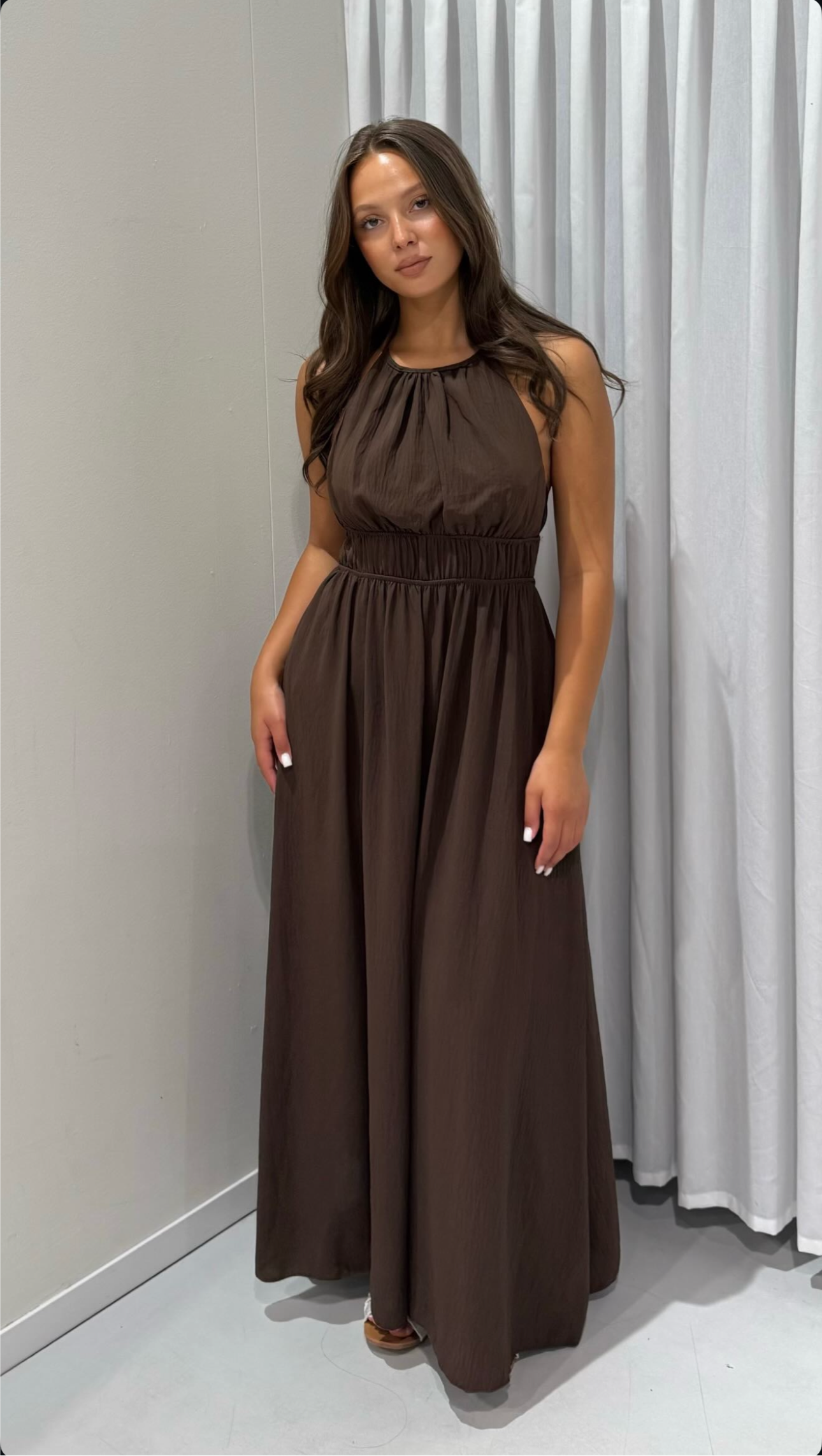 Backless Halter Maxi Jurk