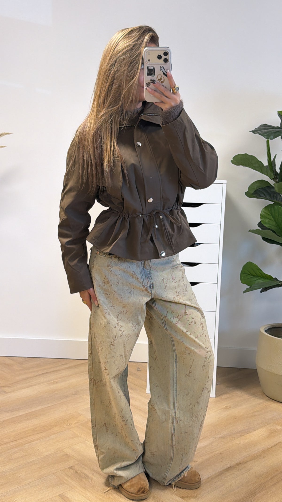 Ella Adjustable Waist Parka – Chocolate Brown