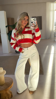 Mid waist wide leg jeans