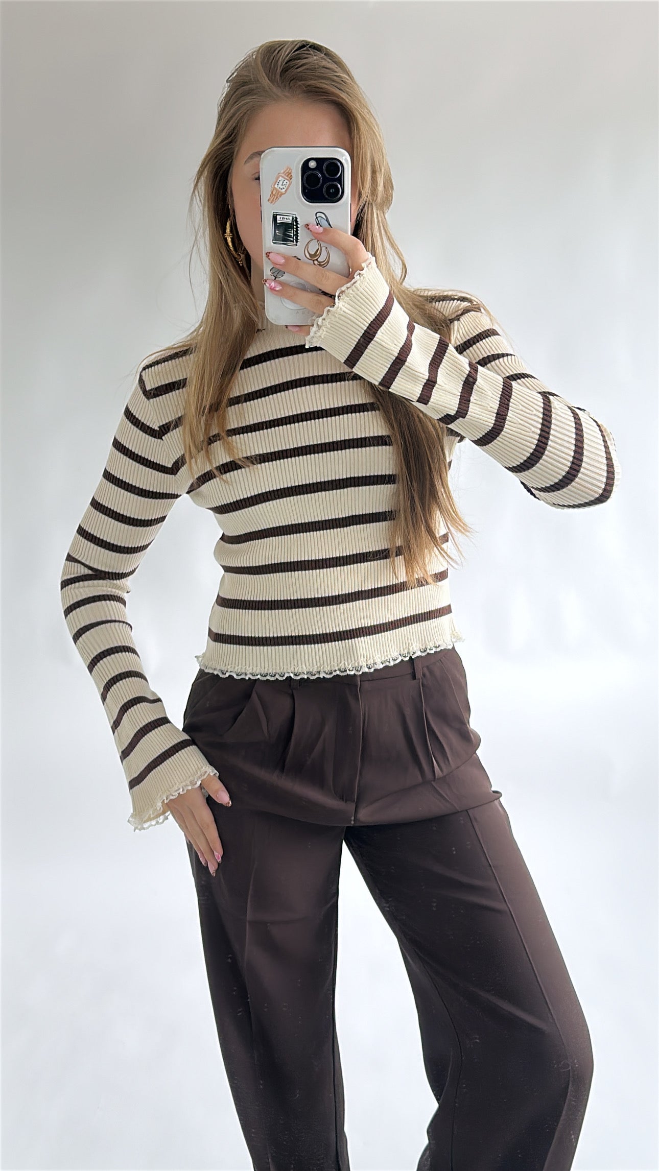 Striped Ruffle Top