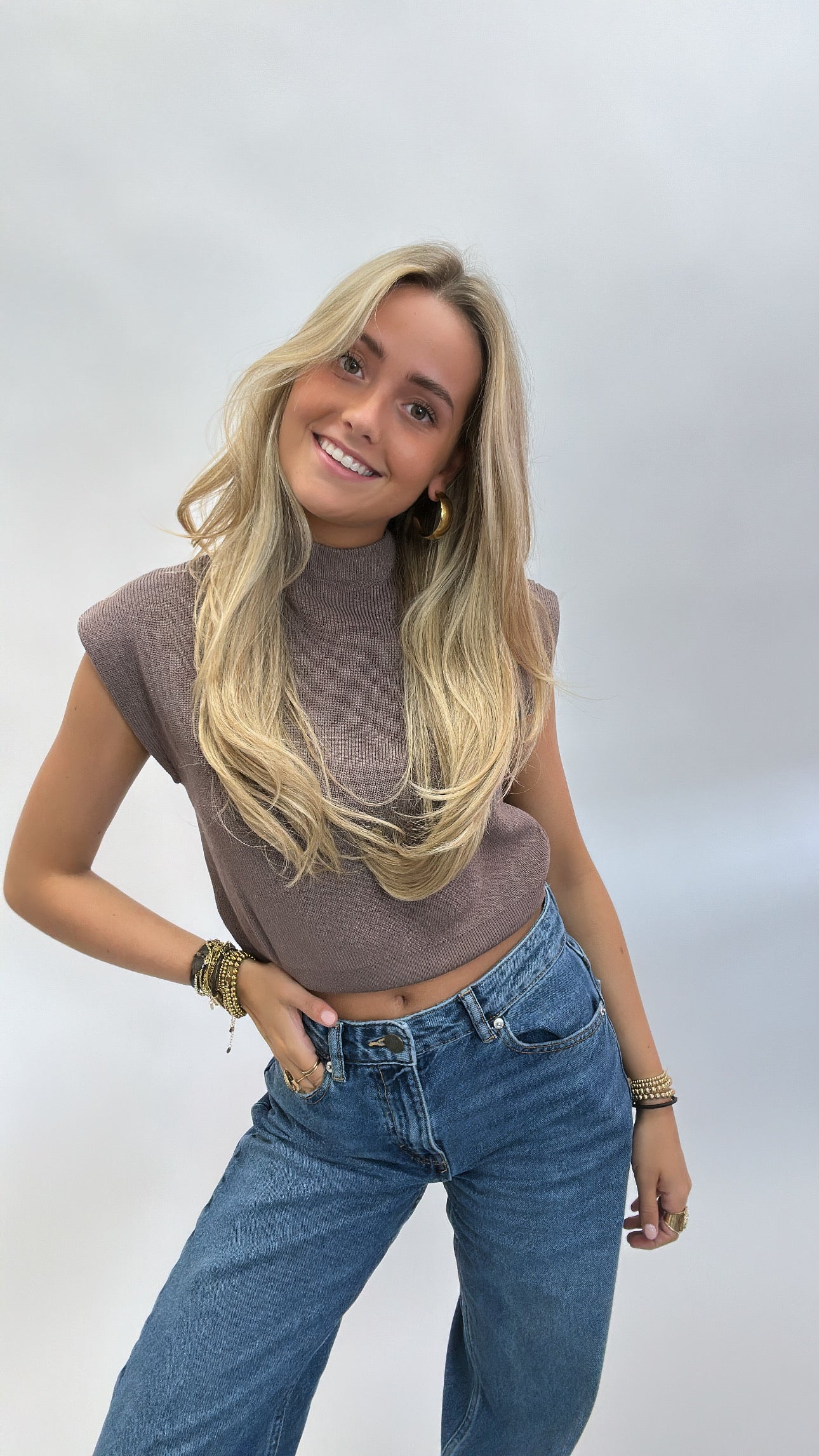 Soft Knit High Neck Top