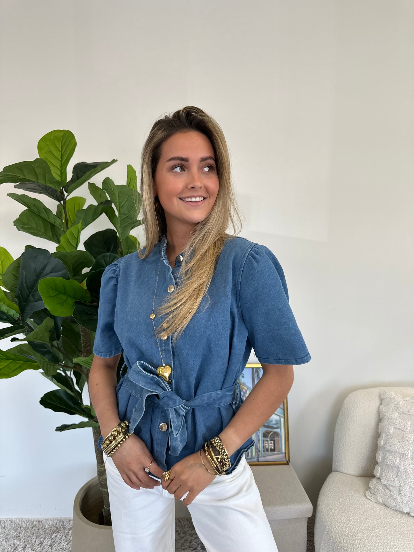 Marijn denim top