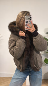 Chérie Faux Fur Check Jacket